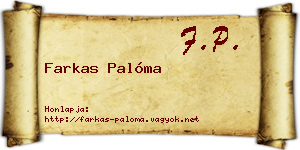 Farkas Palóma névjegykártya